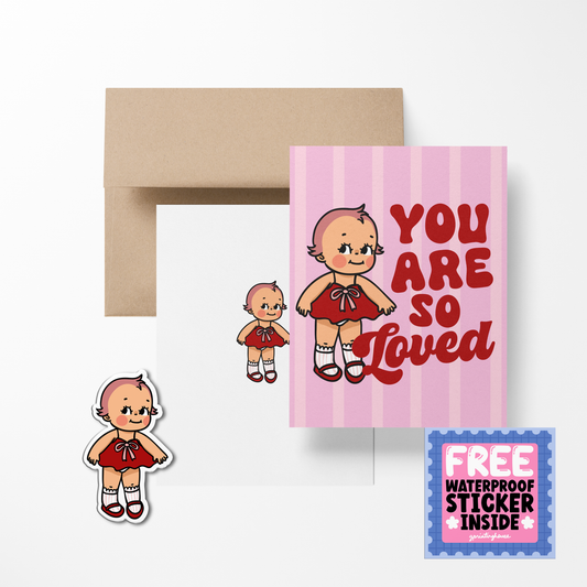 You Are So Loved Retro Babies Greeting Card