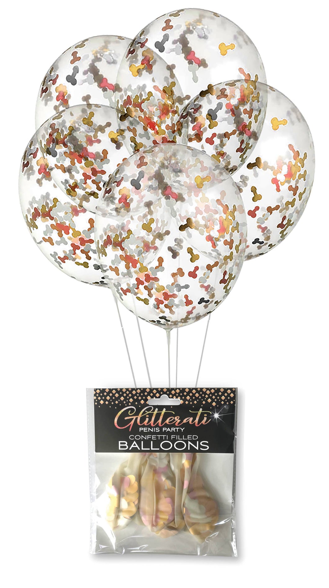 Glitterati Penis Confetti Balloons Pack of 6