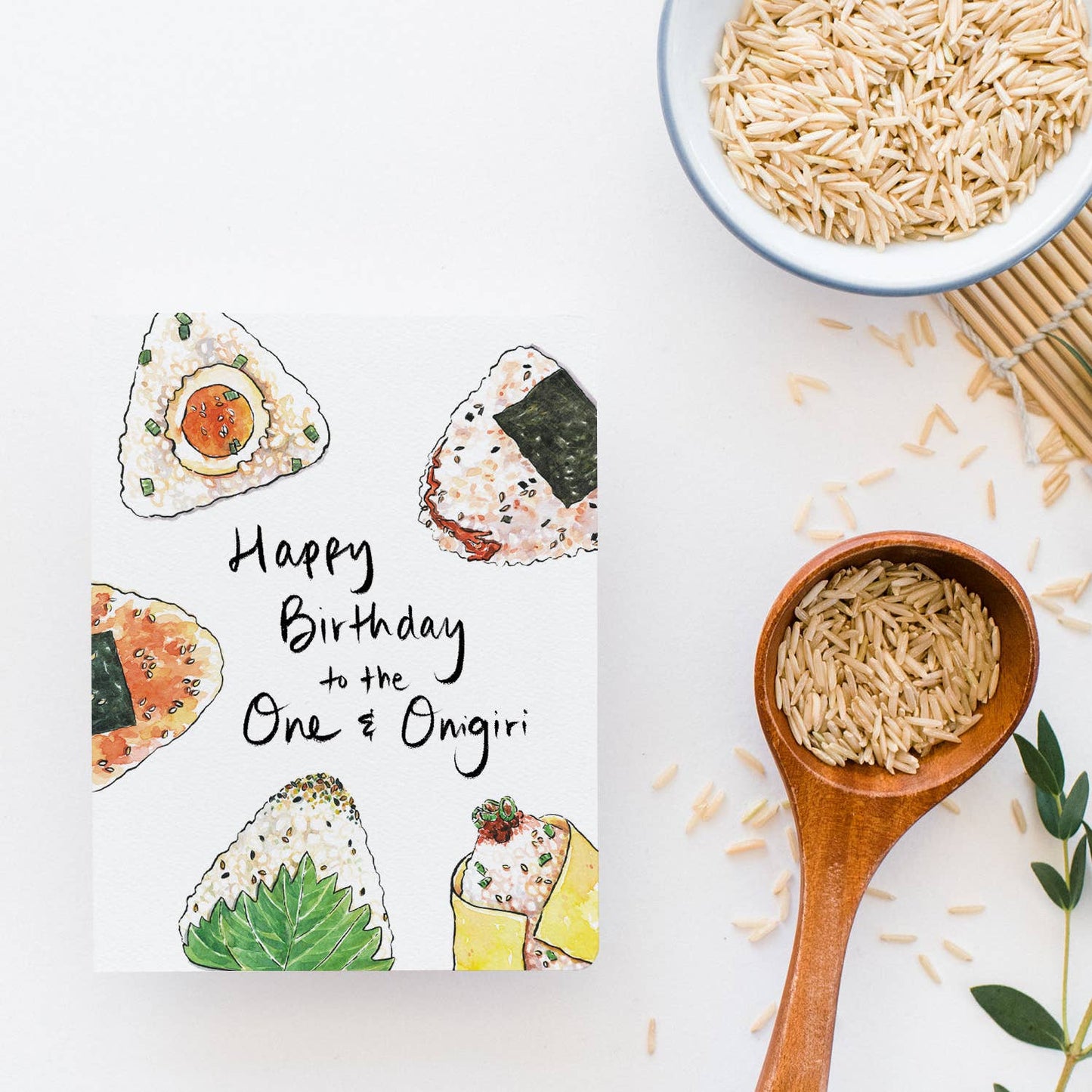 Onigiri Birthday -- Greeting Card