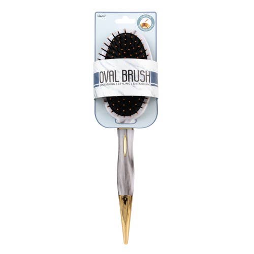Lindo Marble Print Hair Brush with Gold handle