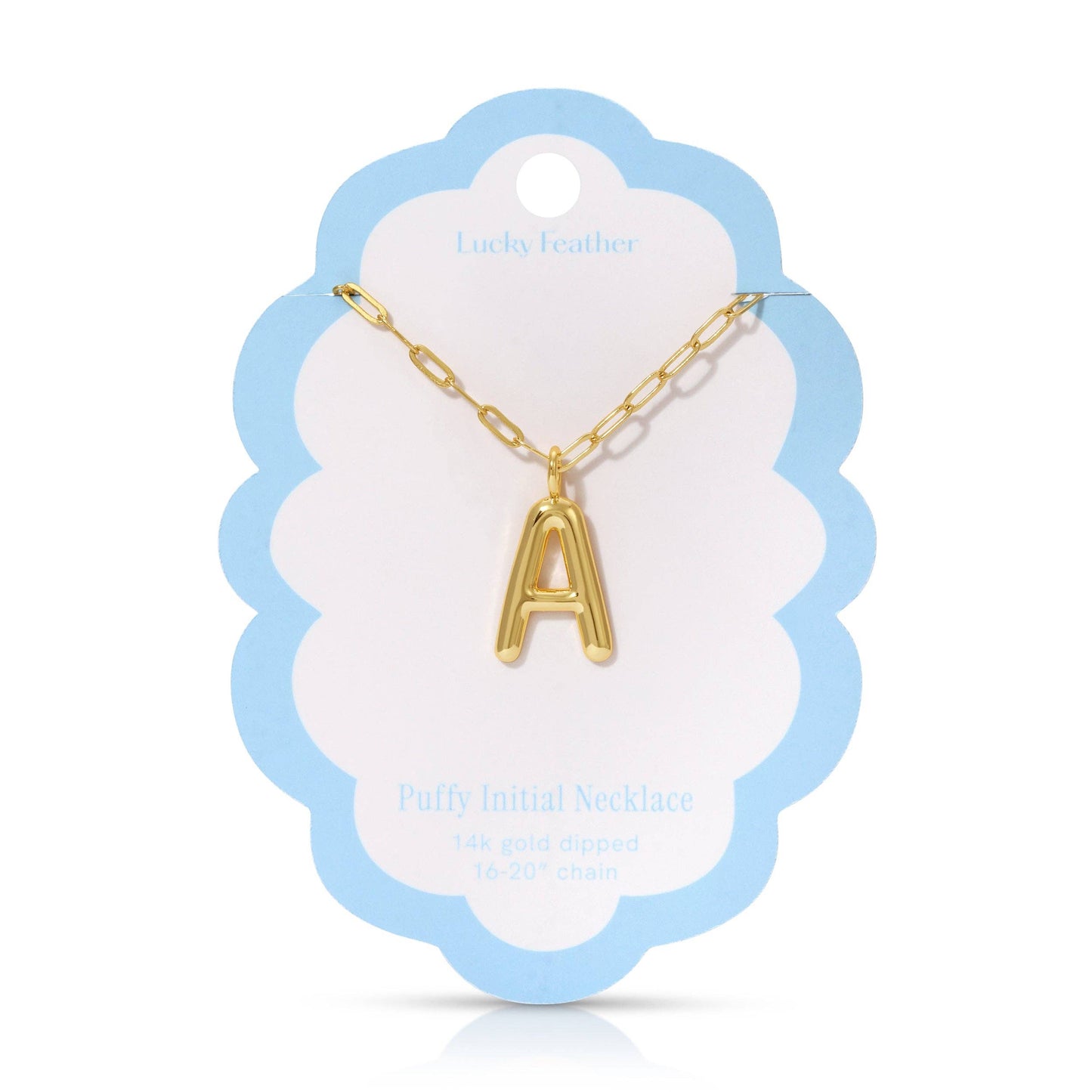 Puffy Letter Initial Necklace