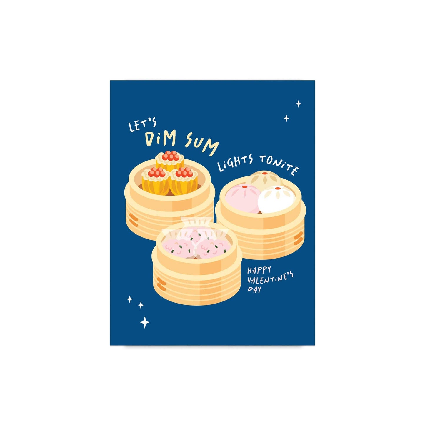 Dim Sum Lights Valentine's Day Card | Funny Steamer Trio