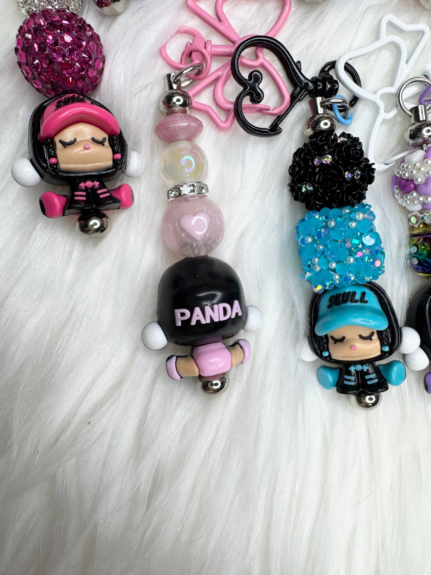 Handmade Sp Skull Panda Keychain  