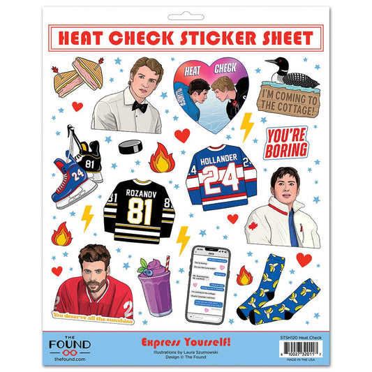 Heated Rivalry Heat Check Sticker Sheet