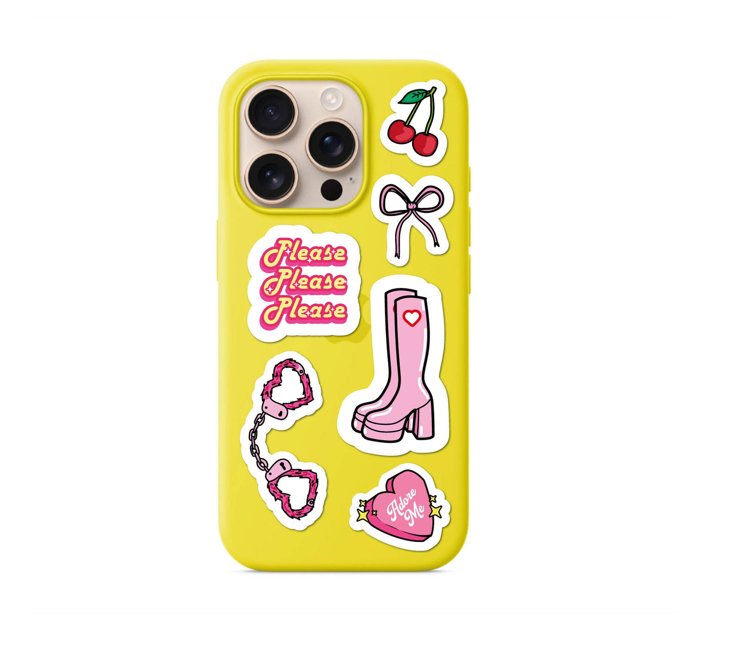 Pop Girl Pink Yellow A5 Sticker Sheet