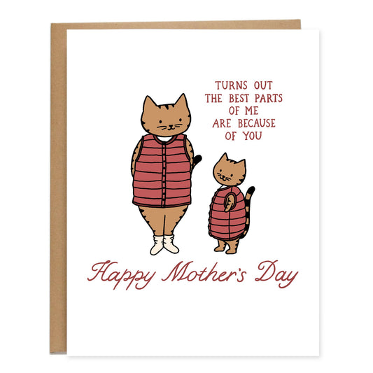 Cats Vests Best Part Mother's Day Card