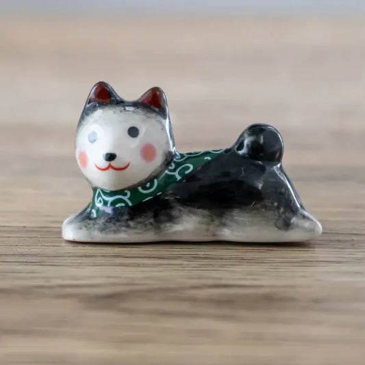 Shiba Inu Porcelain Chopsticks Rest 2"L