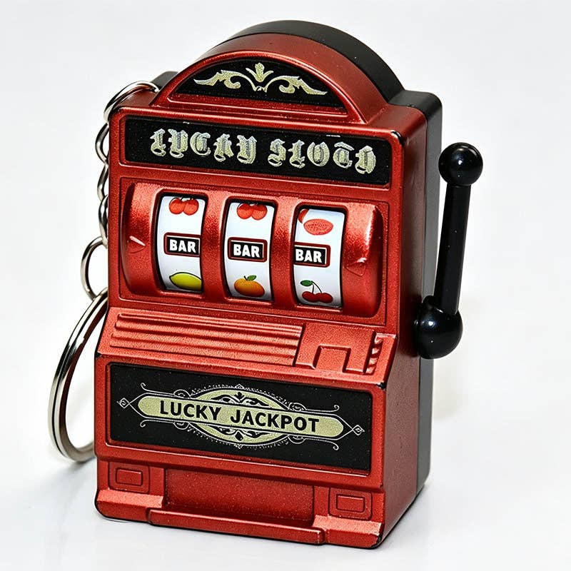 Retro Fruit Slot Machine Keychain