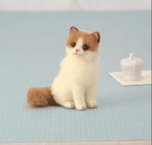 DIY Ragdoll Cat Needle Felting Kit - Japanese Wool Craft