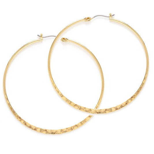 2" Hammered Hoop Earrings