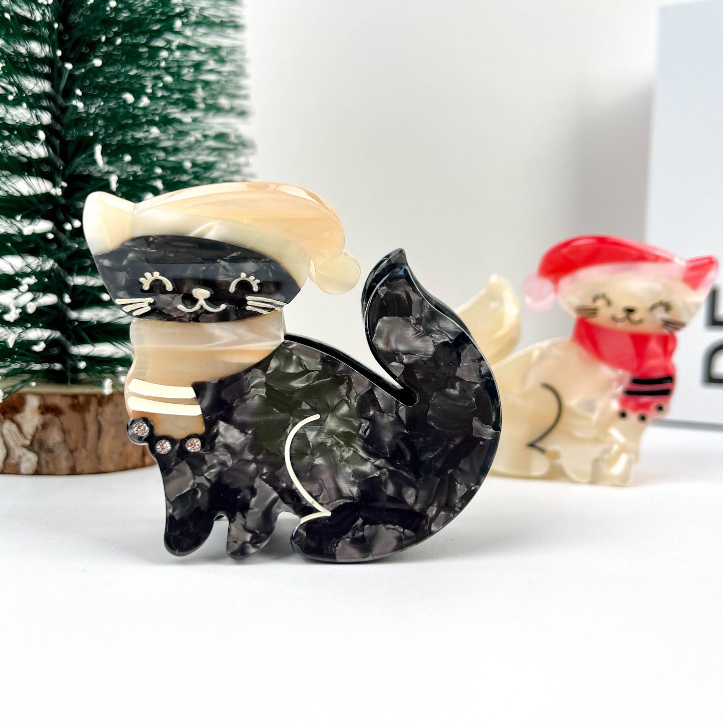 Christmas Cat Claw Clip, Christmas Series Acetate Hair Clip