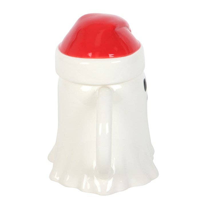 Christmas Ghost Shaped Mug with Santa Hat Lid