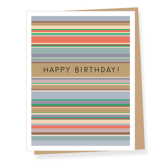 Modern Stripes Birthday Greeting Card