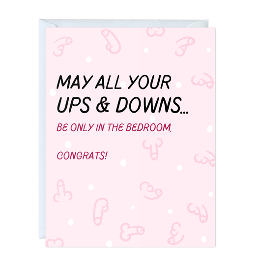 Naughty Wedding Couples Engagement Card (Ups and Downs)