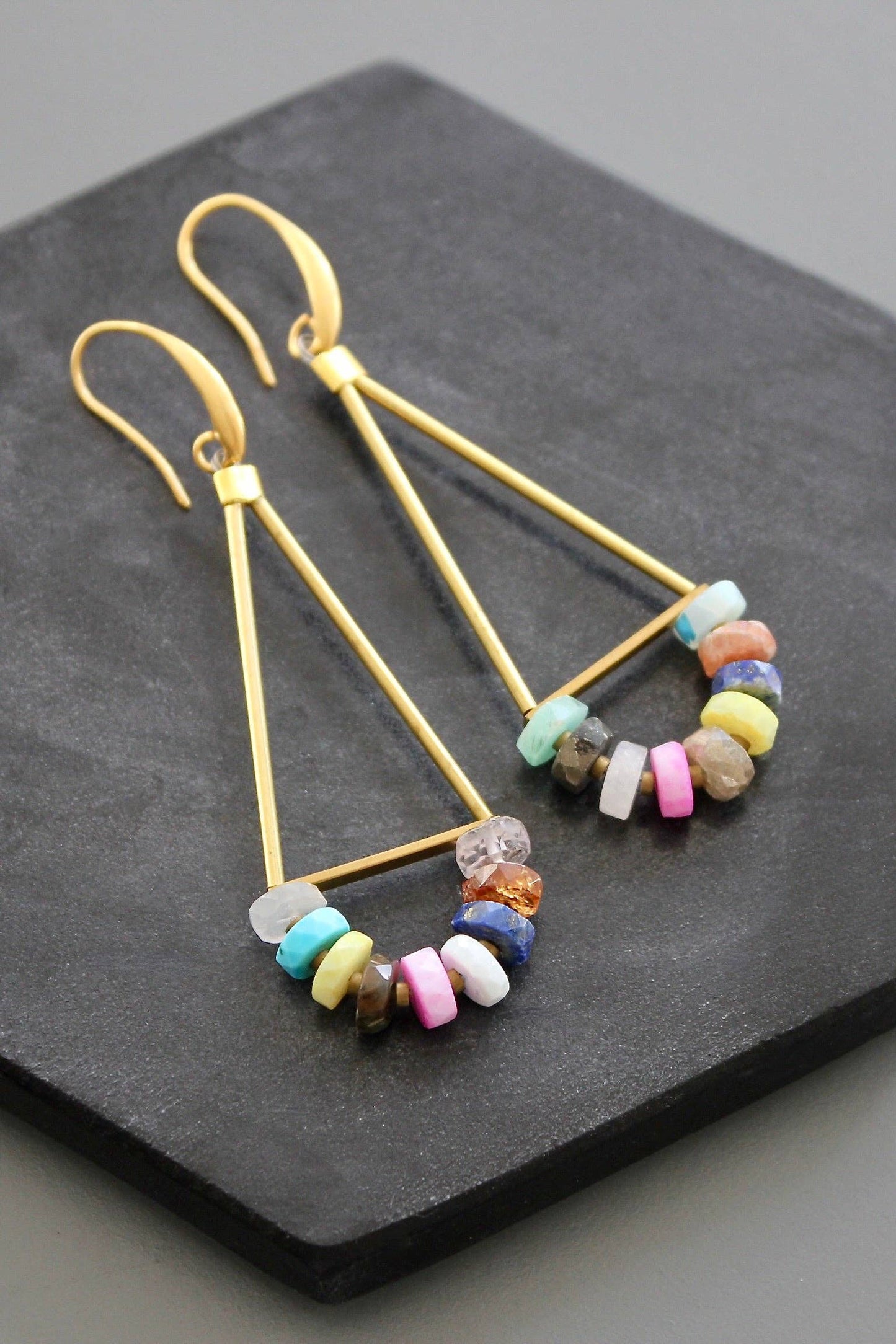 KYLE45 stone geometric earrings