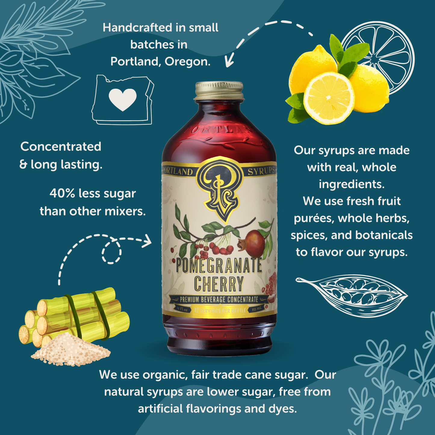 Pomegranate Cherry Syrup 12oz - Cocktail/Mocktail Mixer
