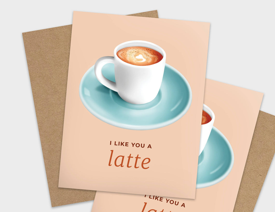 I Like You A Latte Pun Love Card