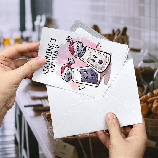 "Seasoning's Greetings" - Cute, Chef, Foodie Christmas Card