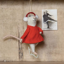 Load image into Gallery viewer, Felt Mouse Ornament - Figure Skating Gal Mouse
