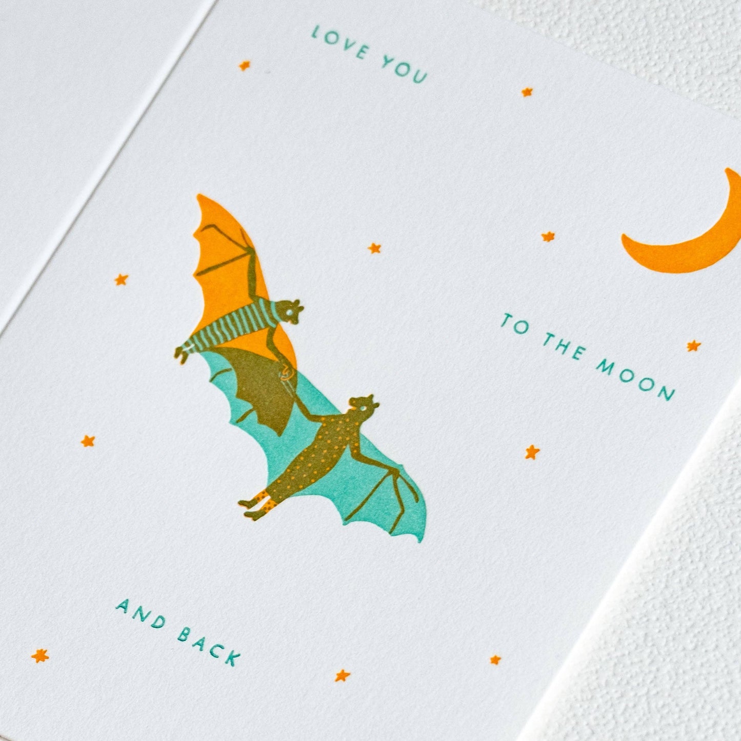 Bats Moon | Love | Letterpress Card