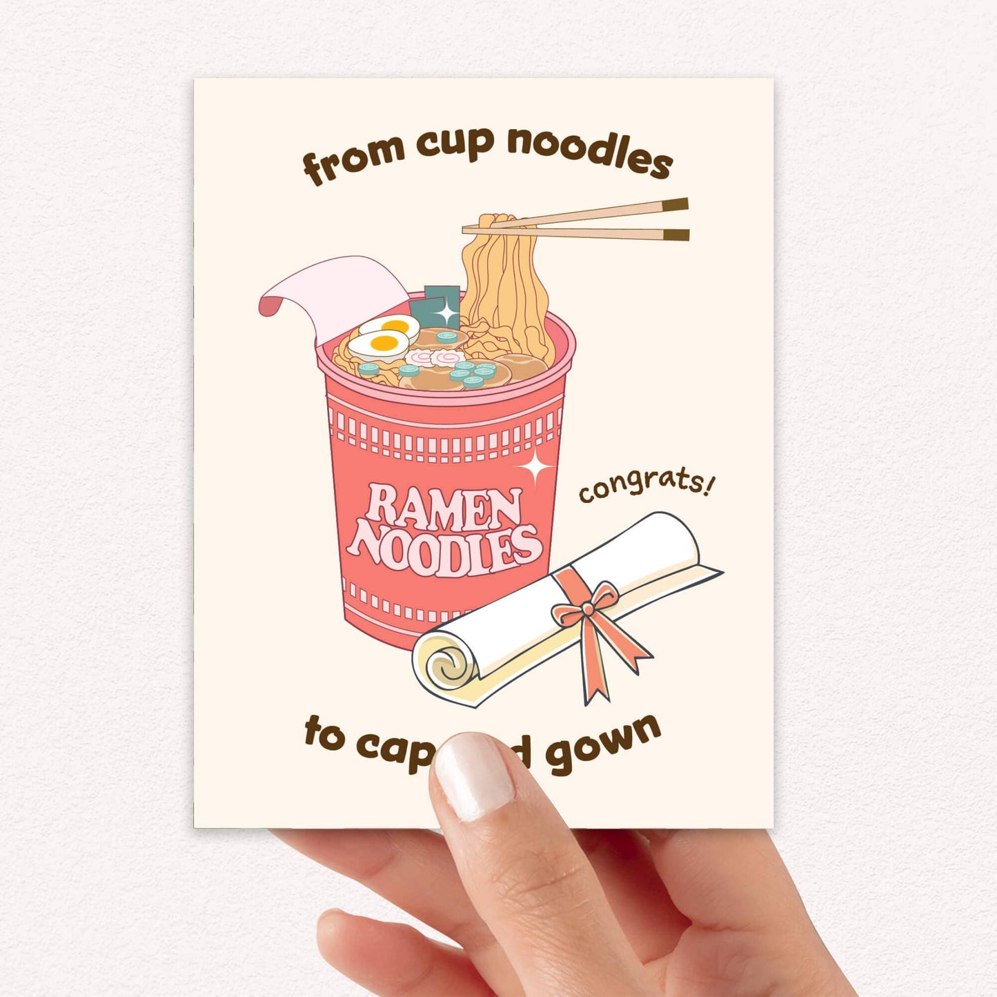 Ramen Graduation Card | Funny Instant Noodles Cup Congrats