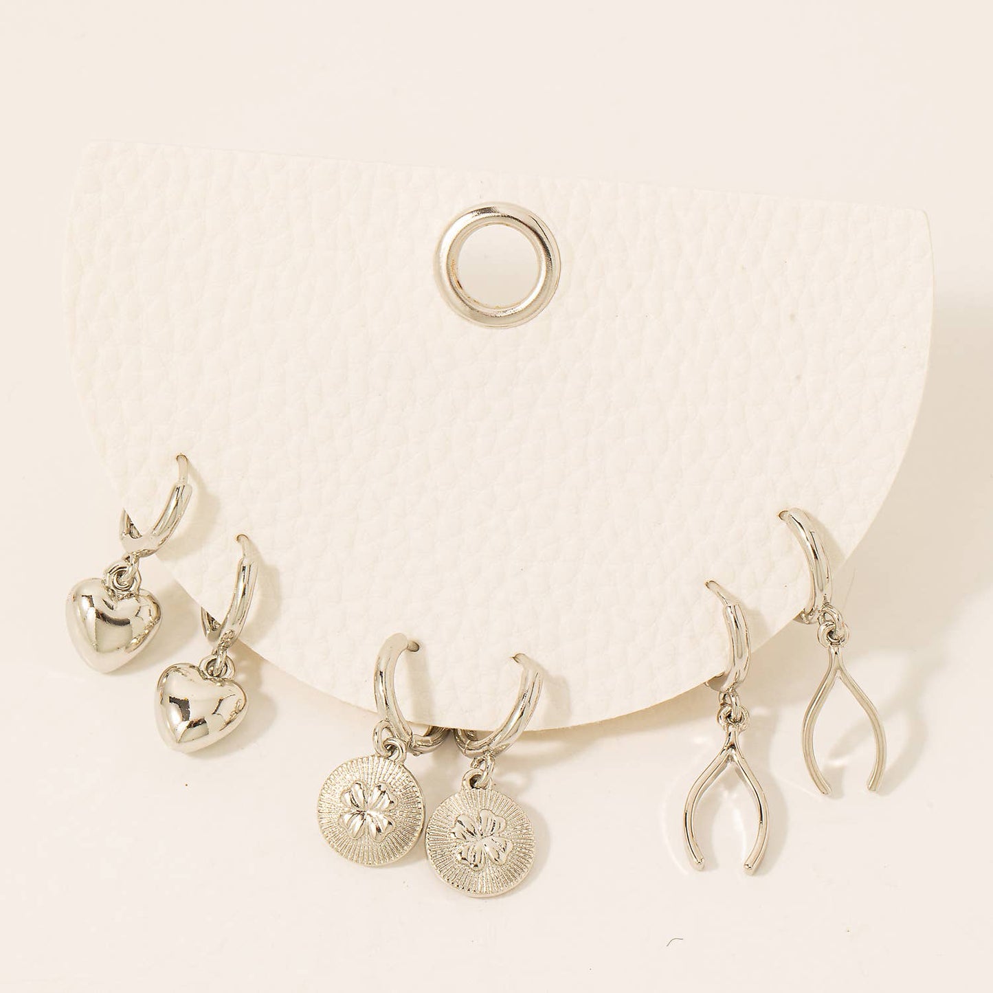 Mixed Metallic Stud Earrings Charms Set