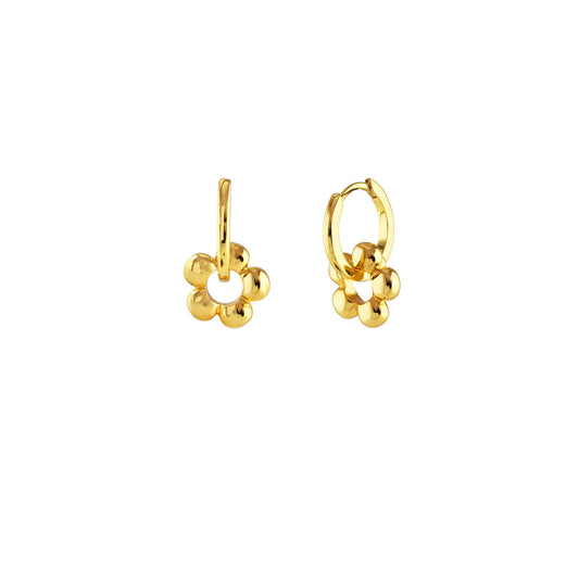 Flower Huggie Hoop Earrings