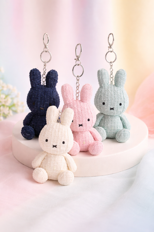 Miffy Tweed Plush Bag Charm Keychain