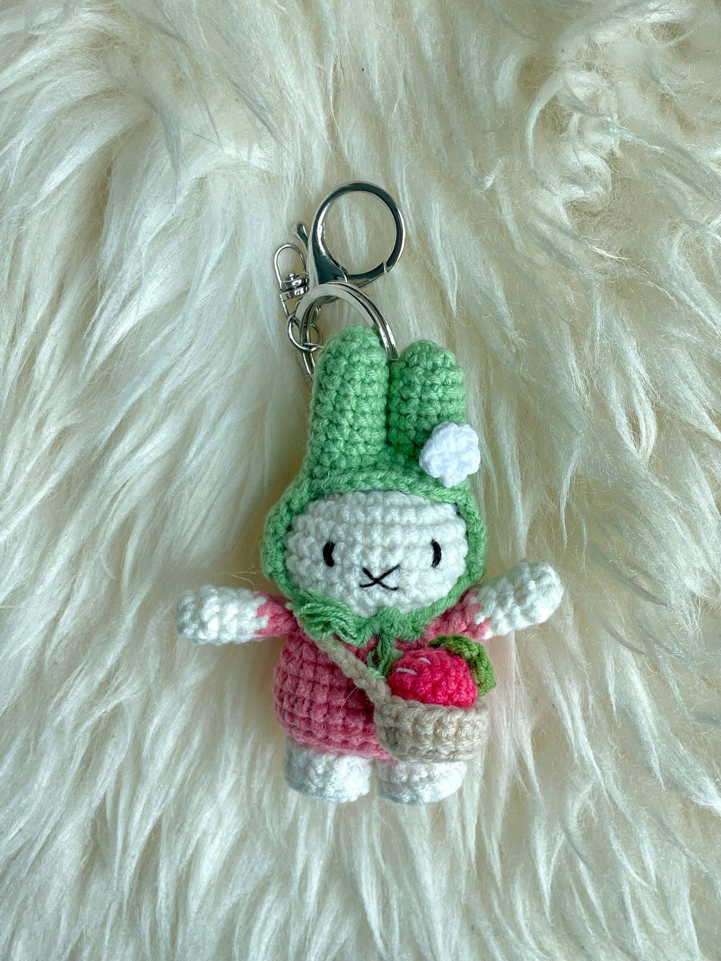 Crochet Miffy Keychain, Amigurumi Bunny, Handmade StuffedToy