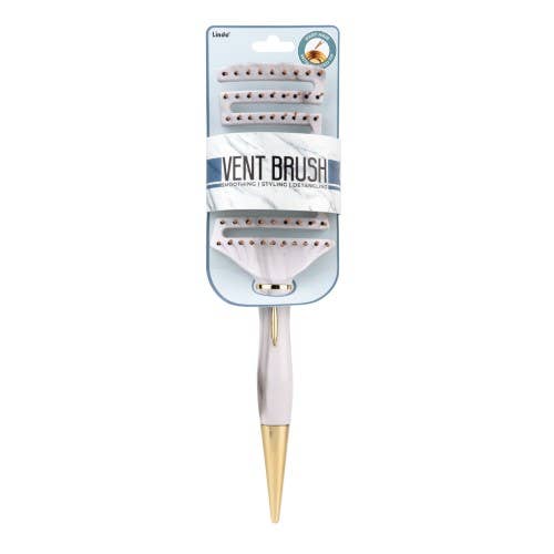 Lindo Marble Print Hair Brush with Gold handle