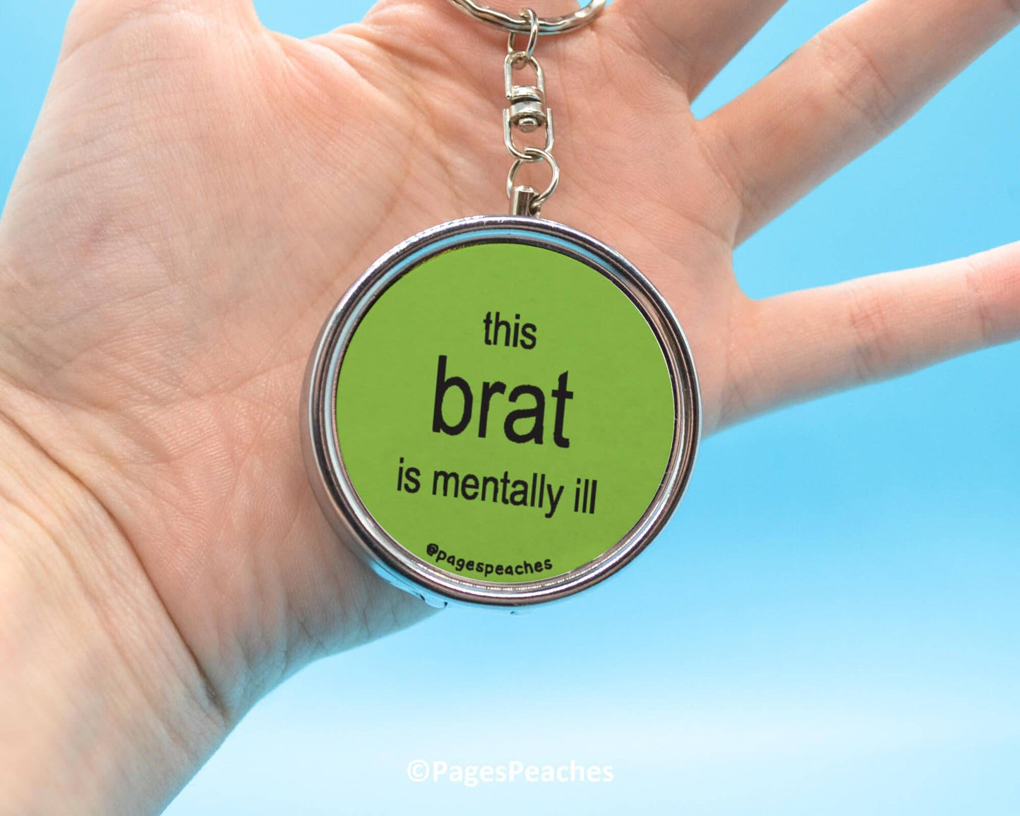 Brat Pill Case Keychain Travel Medication Organizer