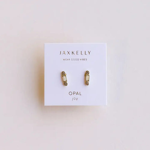 Bar Opal - White - Earring - Front & Company: Gift Store