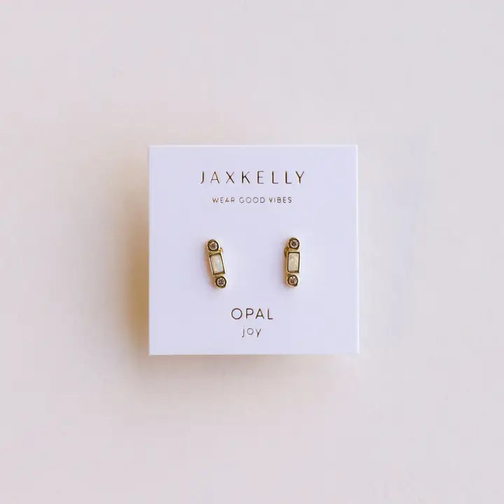 Bar Opal - White - Earring