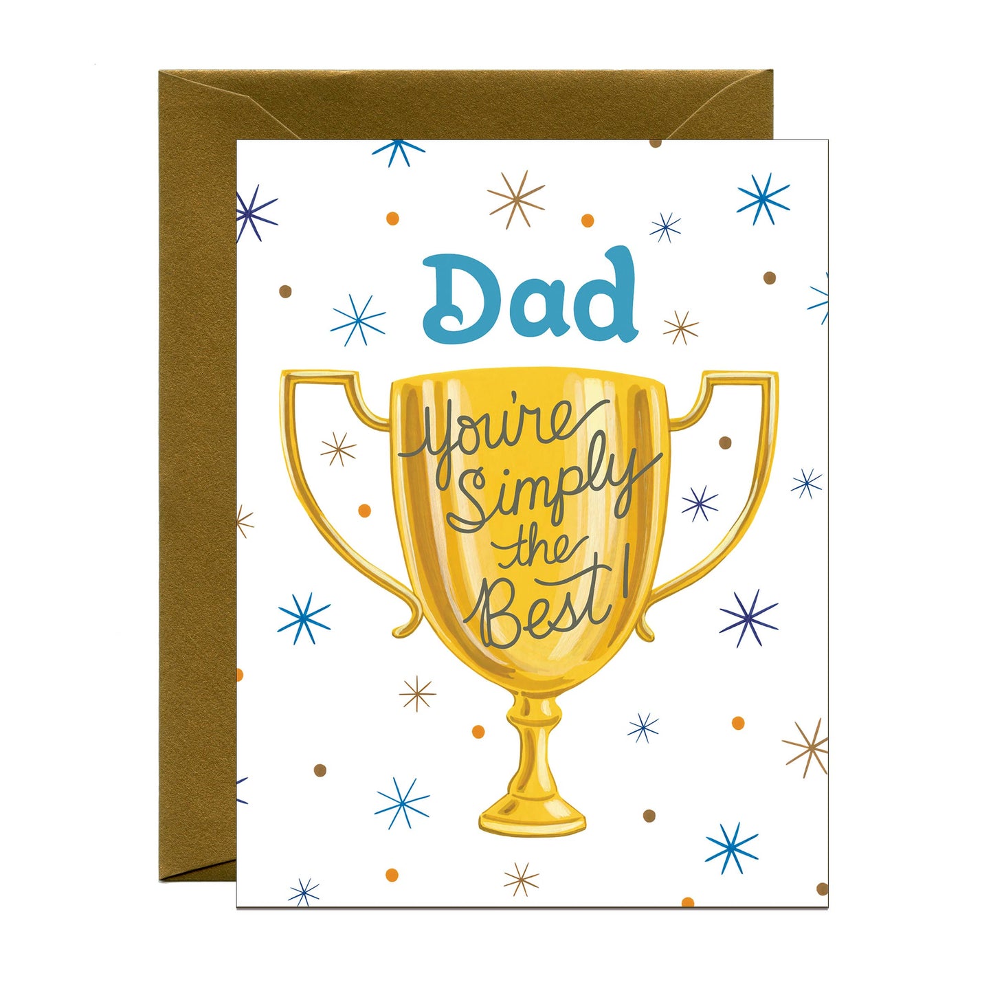 Simply the Best Dad Golden Trophy Fathers Day Card