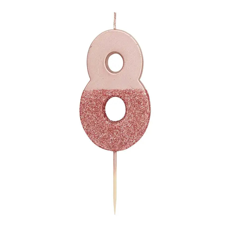 Rose Gold Glitter Candle