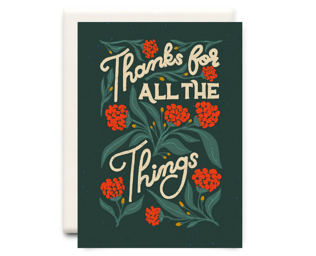 Thanks for All the Things Green | Thank You Greeting Card