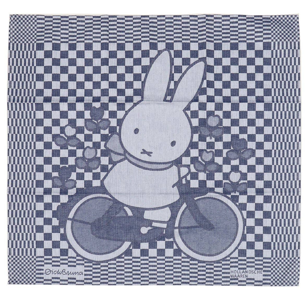 Dick Bruna tea towel | miffy on a bike
