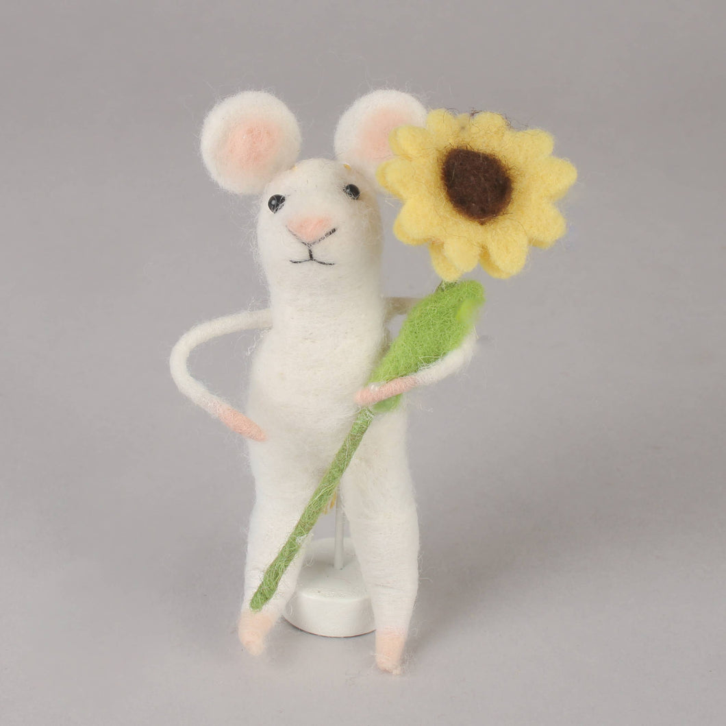 Felt Mouse With Sunflower