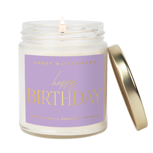 Happy Birthday 9 oz Soy Candle (Gold Foil) - Decor & Gifts - Front & Company: Gift Store