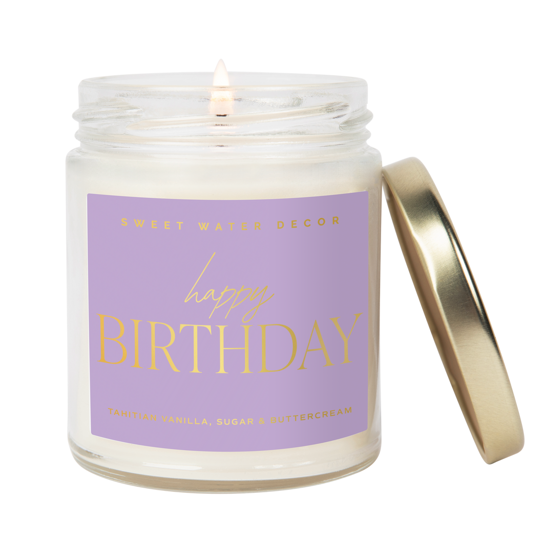 Happy Birthday 9 oz Soy Candle (Gold Foil) - Decor & Gifts