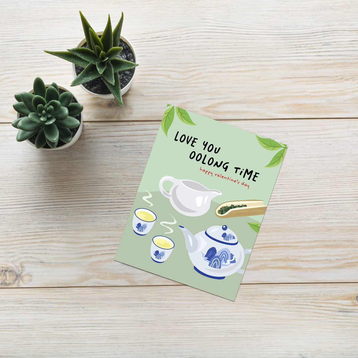 Love You Oolong Time Valentine's Day Card | Chinese Teapot