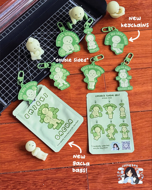 Smiski Inspired Double Sided Keychain