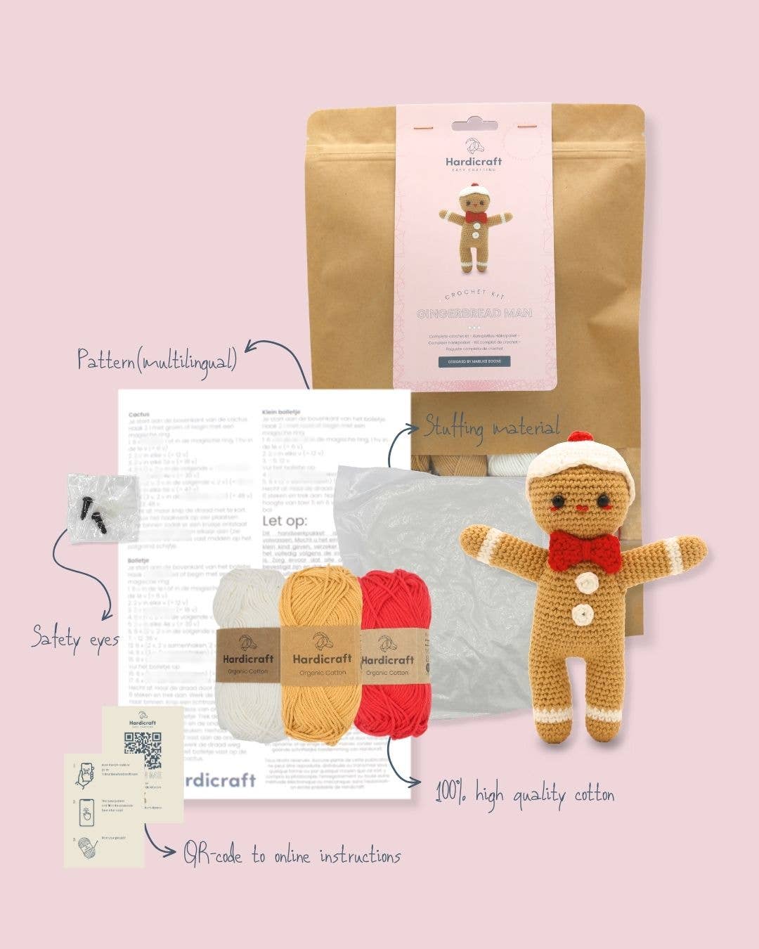 DIY Crochet Kit - Gingerbread Man