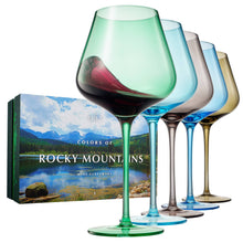 Load image into Gallery viewer, Colors of Rocky Mountains, Colored Stemmed Wine | Set of 5
