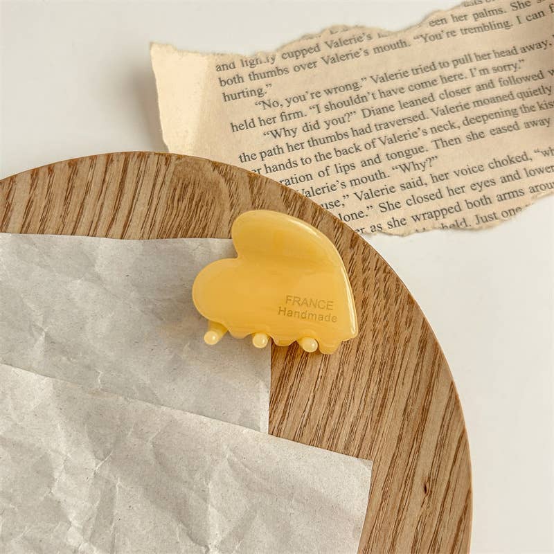 Chic Heart-Shaped Small Acetate Hair Claw Clips