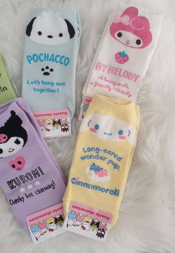 Sanrio Cotton Sneakers Letters Socks- Kuromi Socks