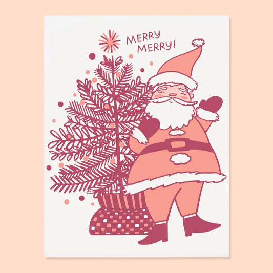 Santa Tree Xmas Card Set