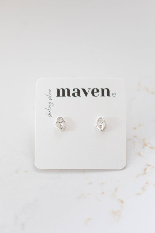 'Heart Lock' stud earrings