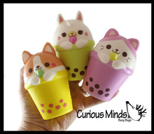 Load image into Gallery viewer, Animal Drinking 4&quot; Bubble Tea Drink Slow Rise Squishy Toys
