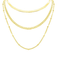 Load image into Gallery viewer, Triple Layered Chain Necklace silver gold
